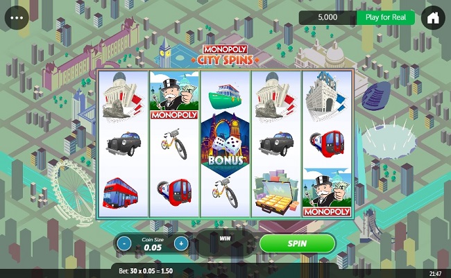Monopoly City Spins slot screenshot big